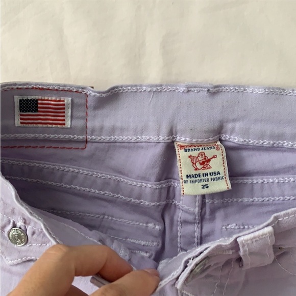 True religion keira shorts, size 25, 7”rise, 3.5” inseam, lavender, purple - Picture 3 of 8